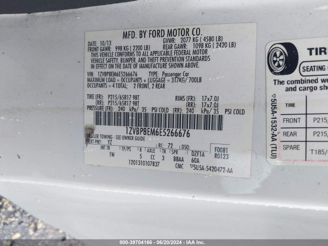 Ford Mustang V6 2014 1ZVBP8EM6E5266676 Image 9