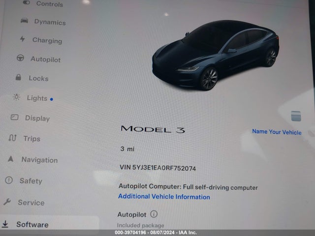 2024 TESLA MODEL 3 5YJ3E1EA0RF752074 Photo 6