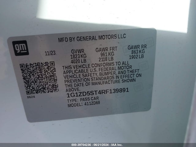 Chevrolet MALIBU LT 2024 1G1ZD5ST4RF139891 Image 9