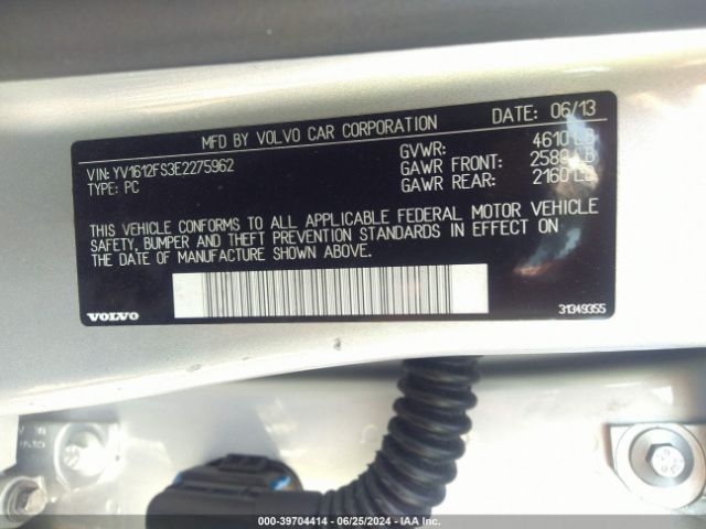 YV1612FS3E2275962 Volvo S60 T5/t5 Platinum/t5 Premier/t5 Premier Plus