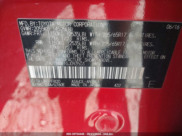Toyota RAV4 LE 2016 JTMZFREV1GJ093503 Image 9
