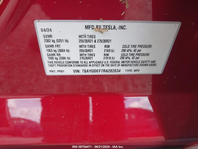 2024 TESLA MODEL Y 7SAYGDEF7RA282834 Photo 8