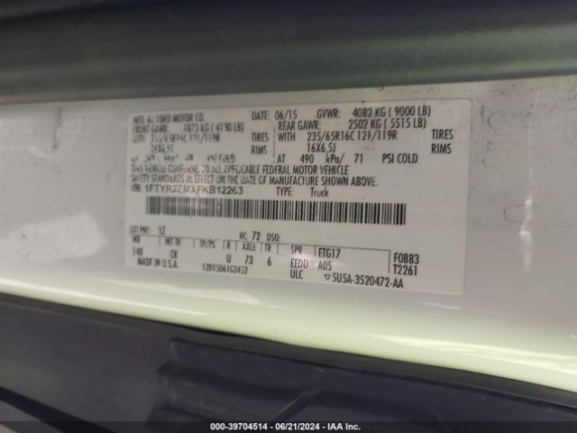 1FTYR2ZMXFKB12263 Ford Transit-250
