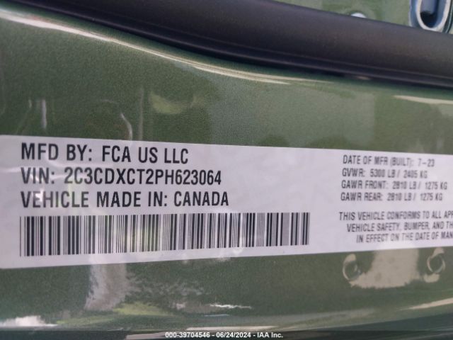 2C3CDXCT2PH623064 Dodge CHARGER R/T