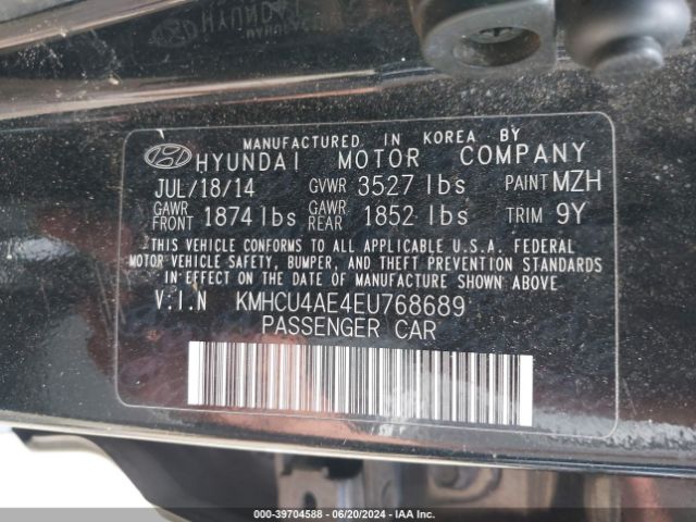 KMHCU4AE4EU768689 Hyundai ACCENT GLS