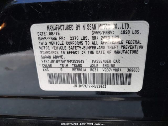JN1BV7AP7FM352642 Infiniti Q50
