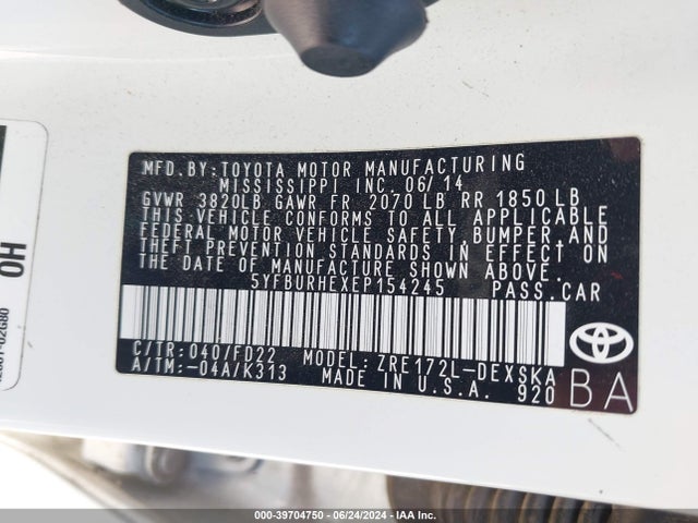 Toyota Corolla S Plus 2014 5YFBURHEXEP154245 Image 9
