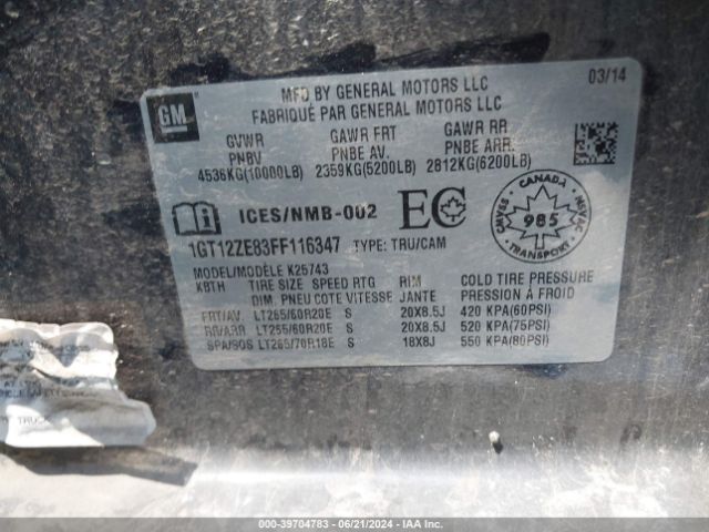 1GT12ZE83FF116347 GMC Sierra 2500hd Slt