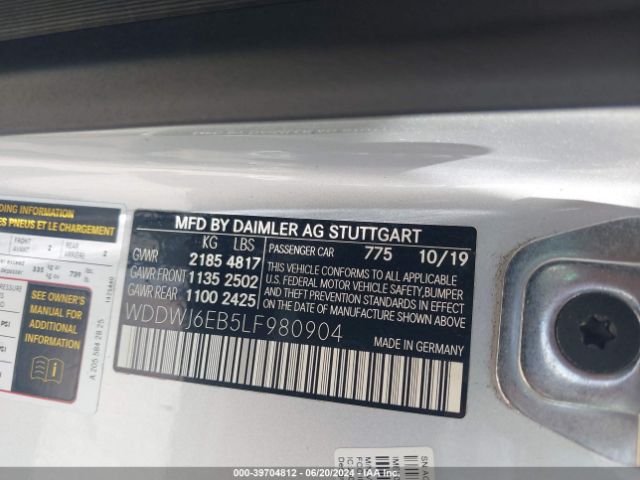 WDDWJ6EB5LF980904 Mercedes-Benz Amg C 43 4matic