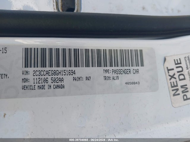Chrysler 300C 2016 2C3CCAEG8GH151694 Image 9