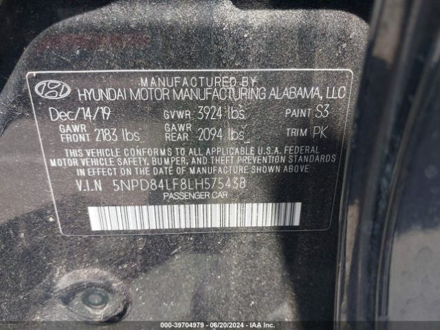 5NPD84LF8LH575438 Hyundai ELANTRA SEL