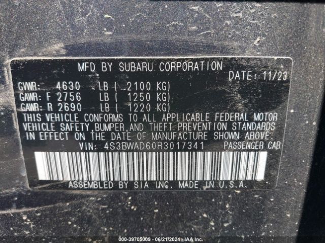4S3BWAD60R3017341 Subaru Legacy Premium