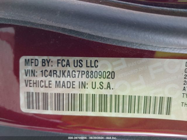 1C4RJKAG7P8809020 Jeep Grand Cherokee L Altitude 4x4