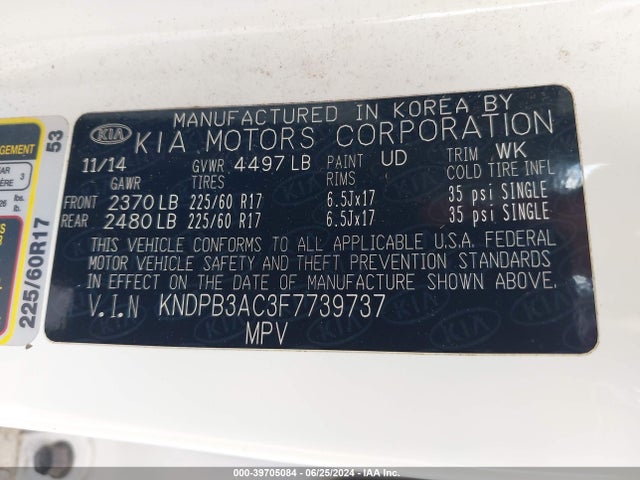 KIA Sportage Lx 2015 KNDPB3AC3F7739737 Image 9