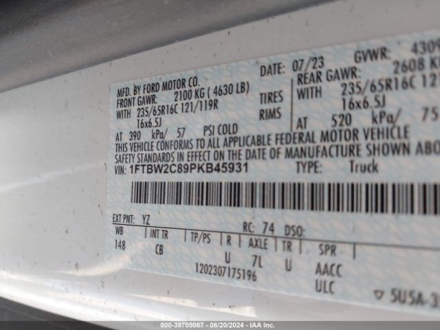 1FTBW2C89PKB45931 Ford Transit-350