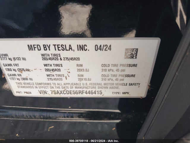 Tesla Model X Long Range 2024 7SAXCDE56RF446415 Image 9
