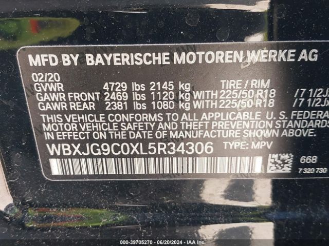 WBXJG9C0XL5R34306 BMW X1 Xdrive28i