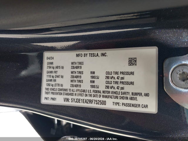 2024 TESLA MODEL 3 5YJ3E1EA2RF752500 Photo 8