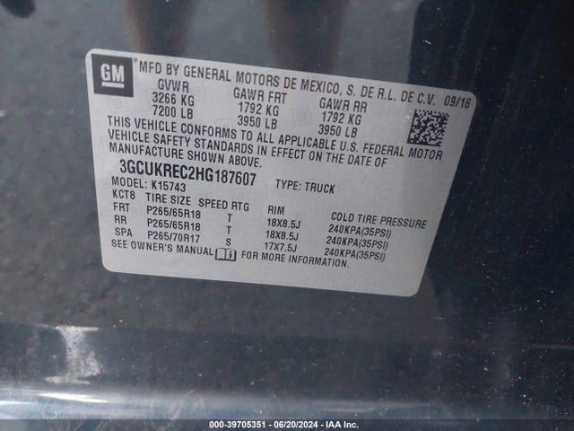 Chevrolet Silverado 1500 2lt 2017 3GCUKREC2HG187607 Image 9