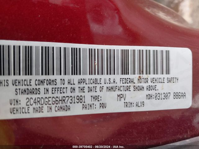 2017 DODGE GRAND CARAVAN 2C4RDGEG6HR731981 Photo 8