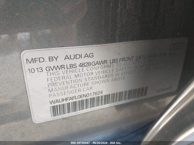 WAUHFAFL0EN017624 Audi A4 2.0t Premium