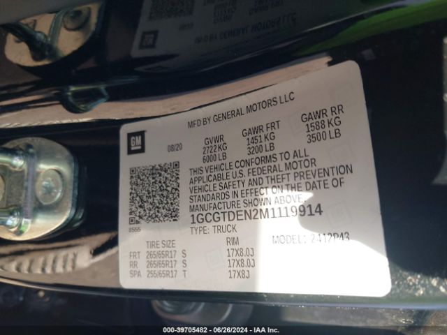 1GCGTDEN2M1119914 Chevrolet Colorado 4wd  Short Box Z71