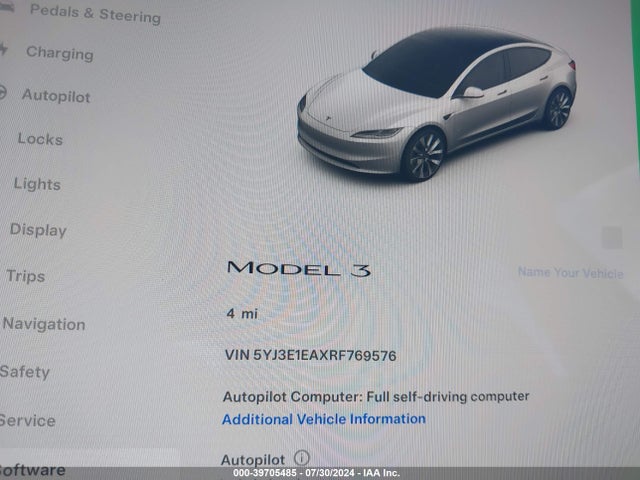 2024 TESLA MODEL 3 5YJ3E1EAXRF769576 Photo 6