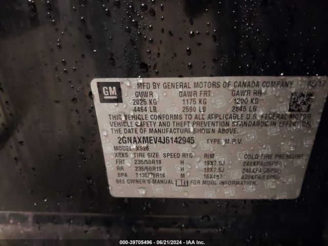 2GNAXMEV4J6142945 Chevrolet Equinox Premier