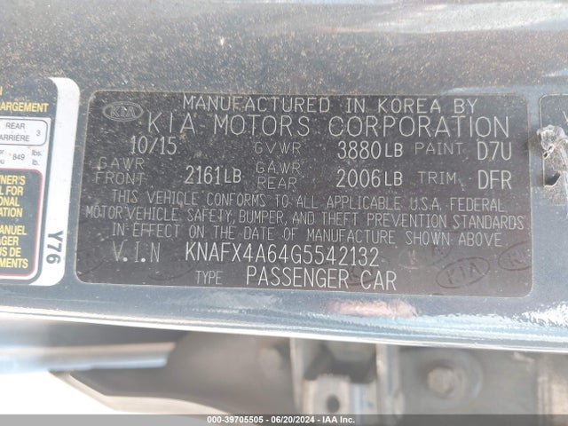 KIA FORTE LX 2016 KNAFX4A64G5542132 Image 9