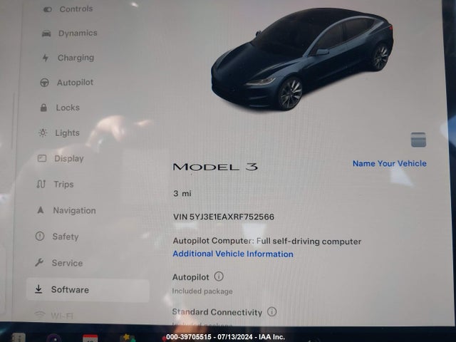 2024 TESLA MODEL 3 5YJ3E1EAXRF752566 Photo 6