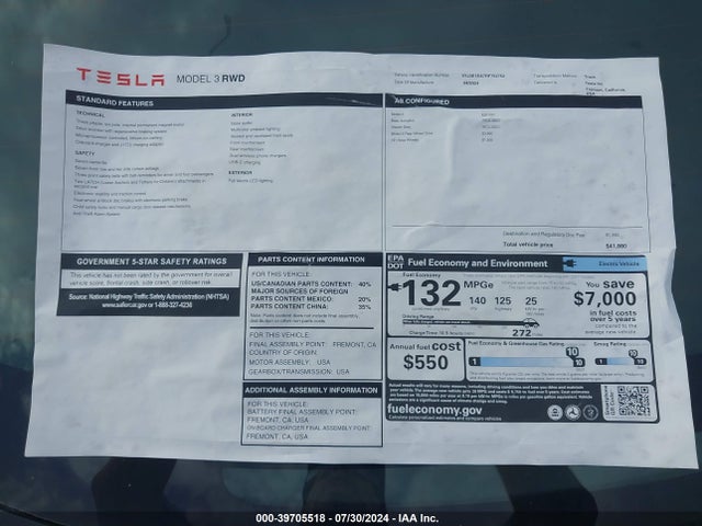 Tesla Model 3 Rear-wheel Drive 2024 5YJ3E1EA7RF752752 Image 15