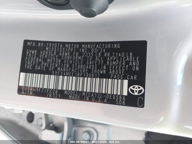 Toyota COROLLA SE 2024 5YFS4MCE1RP190812 Image 9