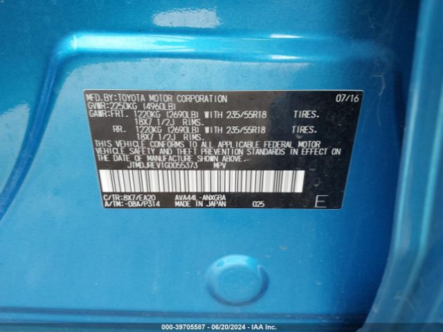 JTMDJREV1GD055373 Toyota Rav4 Hybrid Limited