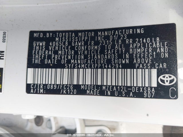 Toyota COROLLA SE 2023 5YFS4MCEXPP144294 Image 9