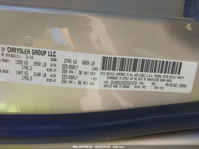 Dodge Grand Caravan Sxt 2014 2C4RDGCG5ER321879 Image 9