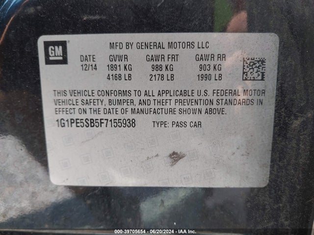 Chevrolet Cruze 2lt Auto 2015 1G1PE5SB5F7155938 Image 9