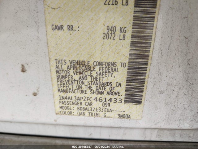 Nissan Altima 2.5 Sv 2015 1N4AL3AP2FC461433 Image 9