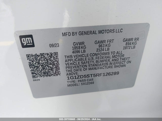 Chevrolet MALIBU LT 2024 1G1ZD5ST5RF126289 Image 9