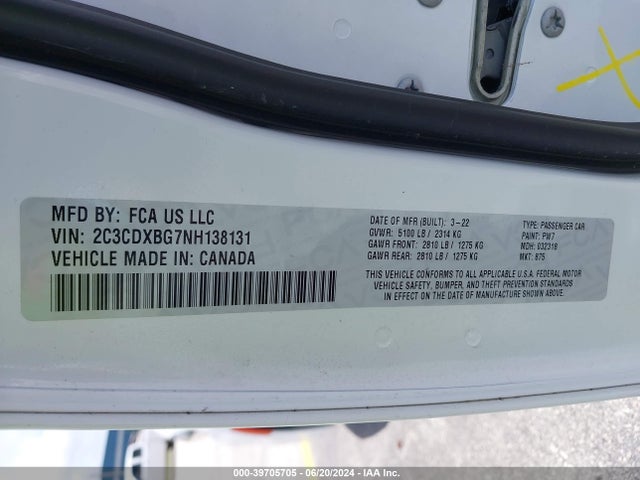 Dodge Charger Sxt Rwd 2022 2C3CDXBG7NH138131 Image 9