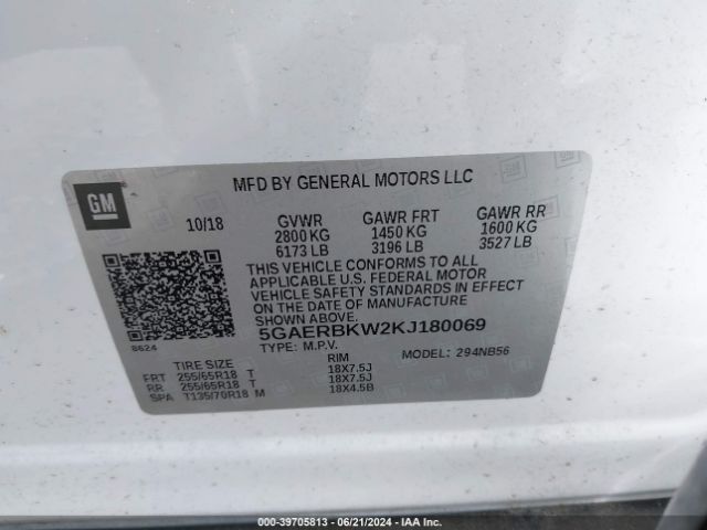 5GAERBKW2KJ180069 Buick Enclave Fwd Essence