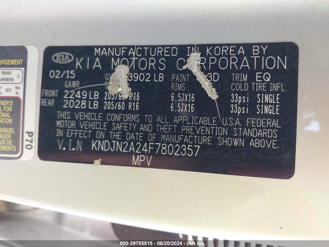 KIA Soul 2015 KNDJN2A24F7802357 Image 9