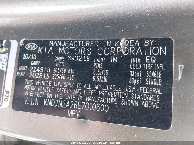 KIA Soul 2014 KNDJN2A26E7010600 Image 9