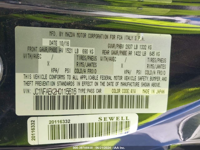 2017 FIAT 124 SPIDER JC1NFAEK2H0115616 Photo 8