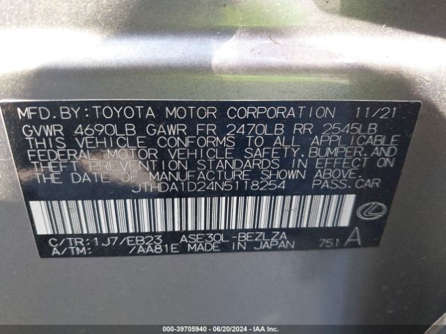 JTHDA1D24N5118254 Lexus IS 300