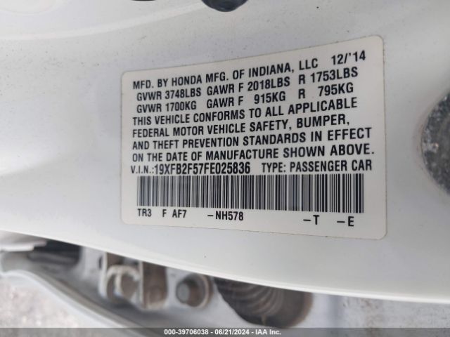 19XFB2F57FE025836 Honda Civic Lx