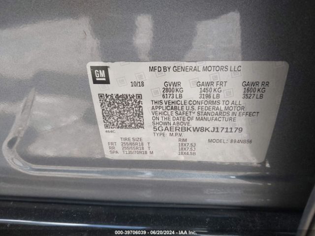 5GAERBKW8KJ171179 Buick Enclave Fwd Essence