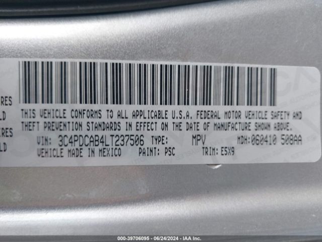3C4PDCAB4LT237506 Dodge Journey Se Value