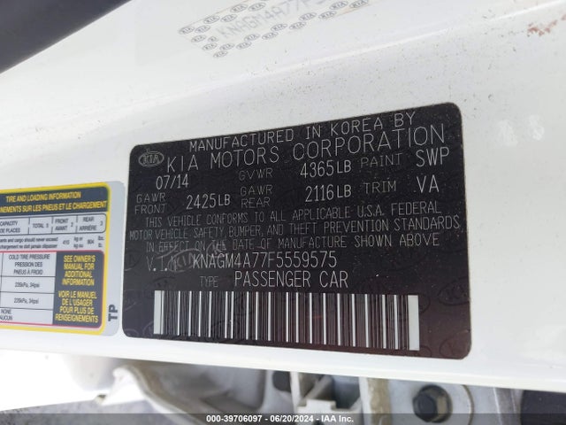 KIA Optima Lx 2015 KNAGM4A77F5559575 Image 9