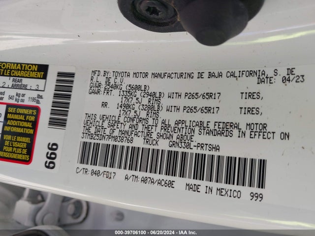 Toyota Tacoma Trd Sport 2023 3TMBZ5DN7PM038768 Image 9