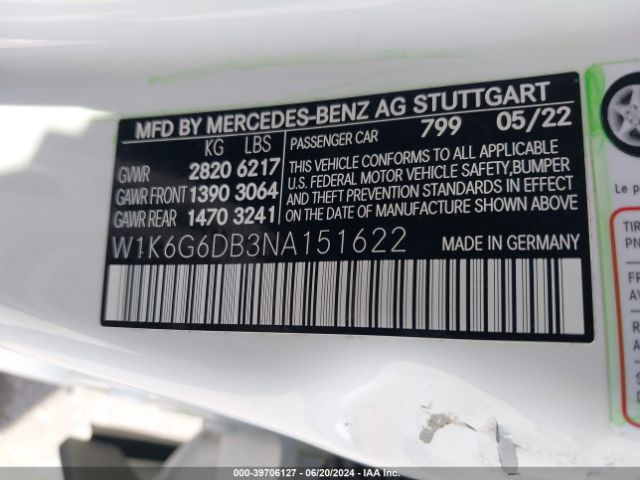 W1K6G6DB3NA151622 Mercedes-Benz S 500 4matic